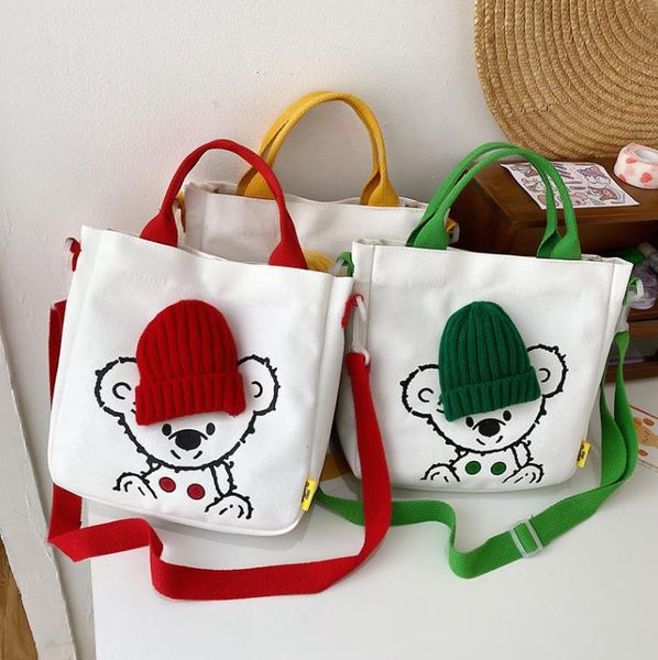 

summer canvas bag hat bear totes shopping shoulder messenger bag handbags