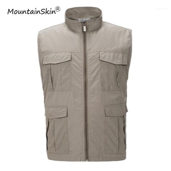 

men's vests men's multifunction tactical vest casual multi-pocket thin waterproof waistcoats brand clothing la7021, Black;white