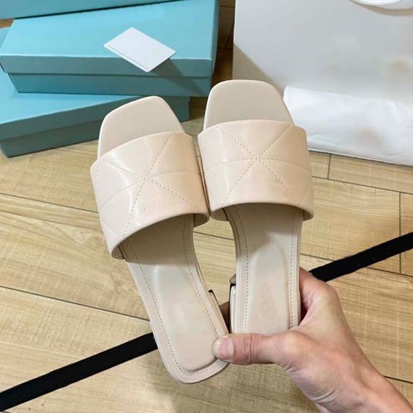 

2022 summer new style slippers sandals sliders triangular logo embroidered letters sponge one word with open-toe sandal 04, Black
