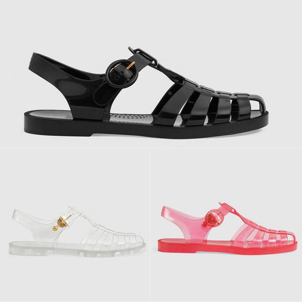 

2022 designer womens sandals fashion slippers clear rubber jelly black red sandal flats mules slides 35-40