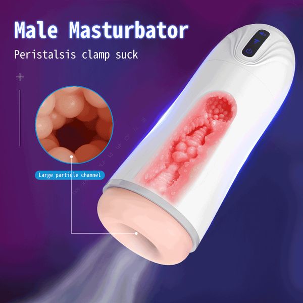 Masturbatore maschile Succhiare vibratore Esercizio di resistenza per adulti Vagina artificiale 7 Velocità 3 Succhiare giocattoli sexy per uomini Tazza per masturbazione