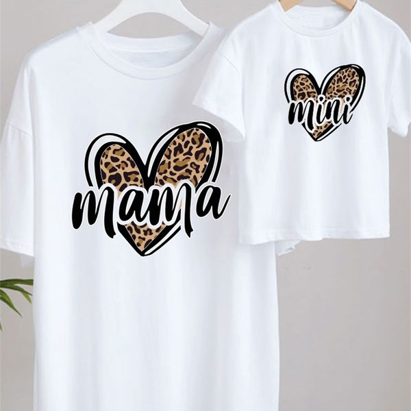 

fashion family look mama mini print tshirt mom mommy and me clothes family matching outfits look mama and daughter clothes 220531, Blue