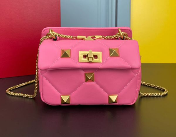

fashion bags women crossbody purse travel shoulder handbag cow leather garavani roman stud bags 20x12x7cm dzpj07131