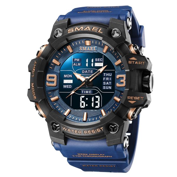 Smael 2022 Новые водонепроницаемые спортивные часы Mud Functional Luminous Cool Electronic Watch Gift A1