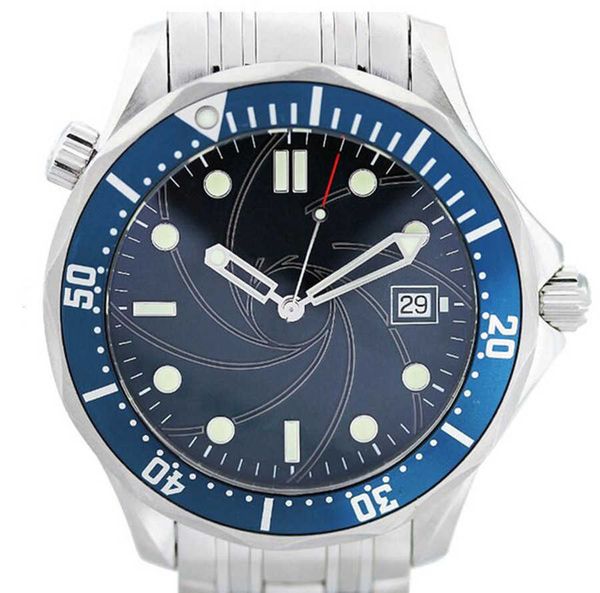 

mens watch high qulaity automatic mechical movement watches stainless steel diving 007 300mm men's wristwatches james bond aqua aaa qua, Slivery;brown