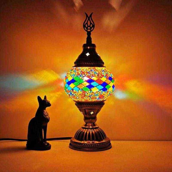 Турецкая мозаичная настольная лампа винтаж арт деко деко декорированной ручной кашу