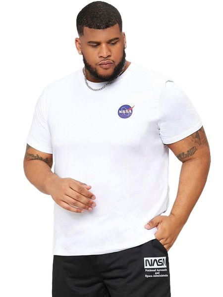 

extended sizes men letter graphic tee o0j2#, White;black