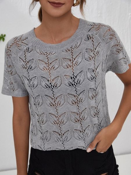 

solid open stitch cover up e51h#, White;black