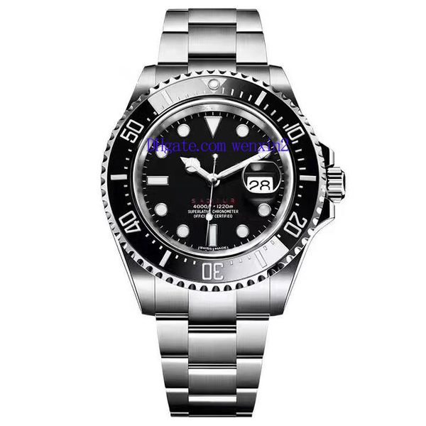 relógio masculino de luxo relógios masculinos de aço inoxidável 43mm preto cerâmico 2813 automático mecânico natação à prova d'água relógios de pulso super luminosos