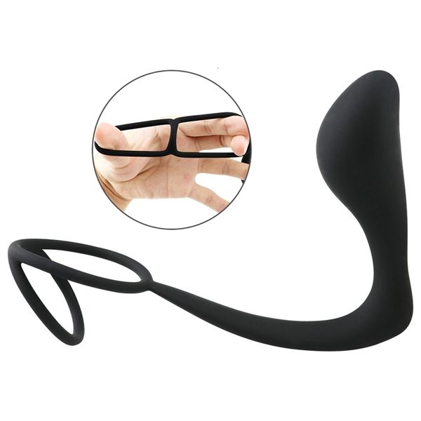 Giocattoli sessuali masager giocattolo massager silicone plug anale giocattoli erotici set anello del pene prostatico doppio pene per uomo cock da uomo adulto 2olg 8d12