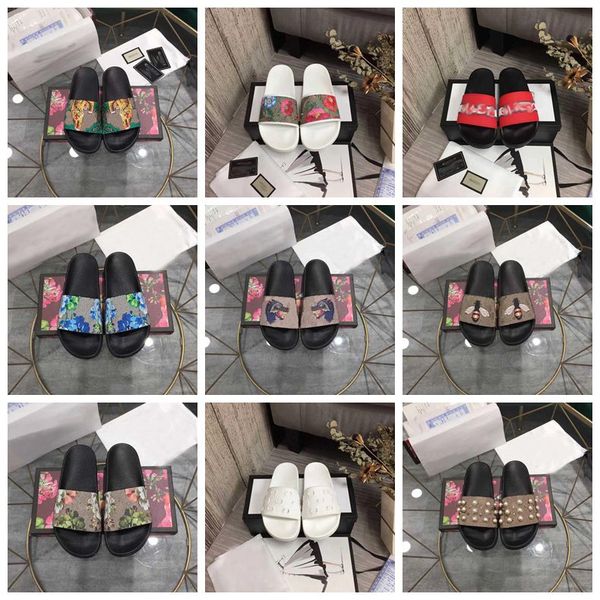 

designer slides mens women slippers summer sandals beach slide flat platform ladies sandali bathroom home shoes flip flops striped causal sl, Black