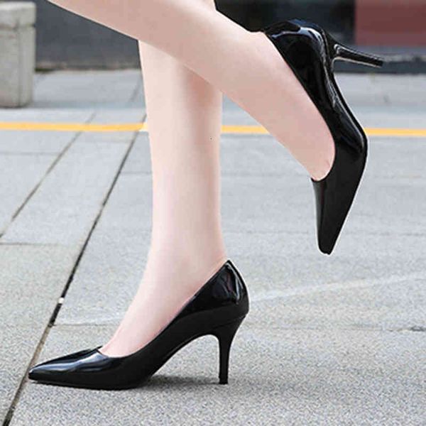 

shoes pumps dress women shoes large size 35-46 casual daily women's high heels 7.5cm pure color brand dropship bh6l, Black