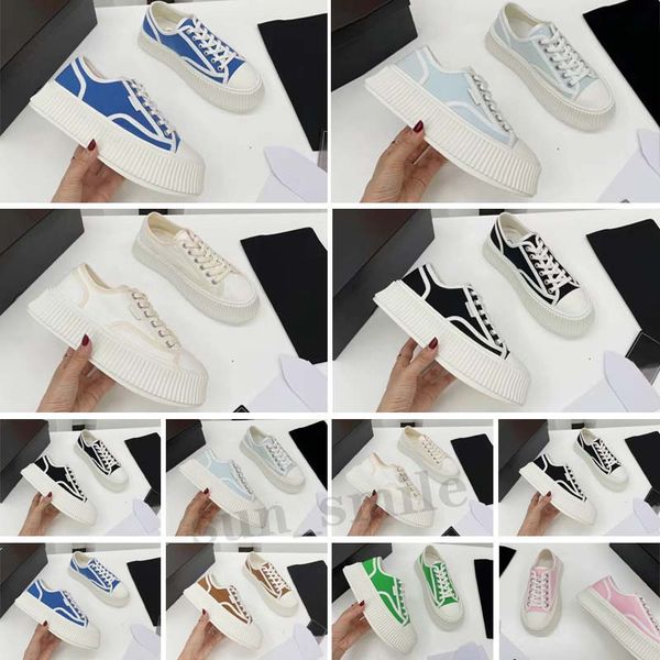 

designer running shoes tread slick canvas sneaker high low platform triple black red white pale royal leather rubber lace-up women sneakers
