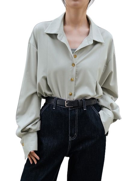 

dazy-less drop shoulder solid blouse z2zh#, White