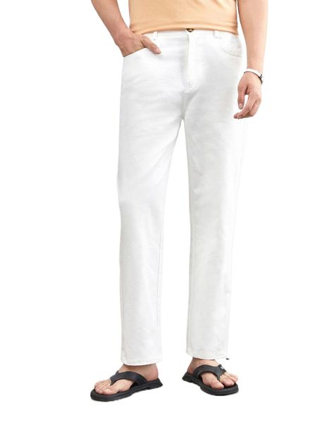 

men slant pocket straight leg pants b5dl#, Black