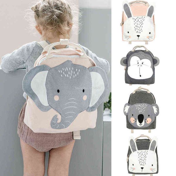 

children backpack animals design girl boys backpack toddler kids school bag kindergarten cartoon rabbit butterfly lion print bag l220801