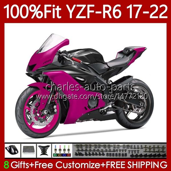 OEM-Karosserie für Yamaha YZF R6 R 6 600 CC YZF-600 YZF-R6 2017–2022 Karosserie Hellrosa 119Nr