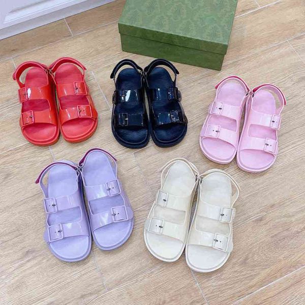 

summer women mini sandal candy colors rubber platform sandals velcro buckle fixed cute girl lady party casual beach size 35-42 3bx7, Black