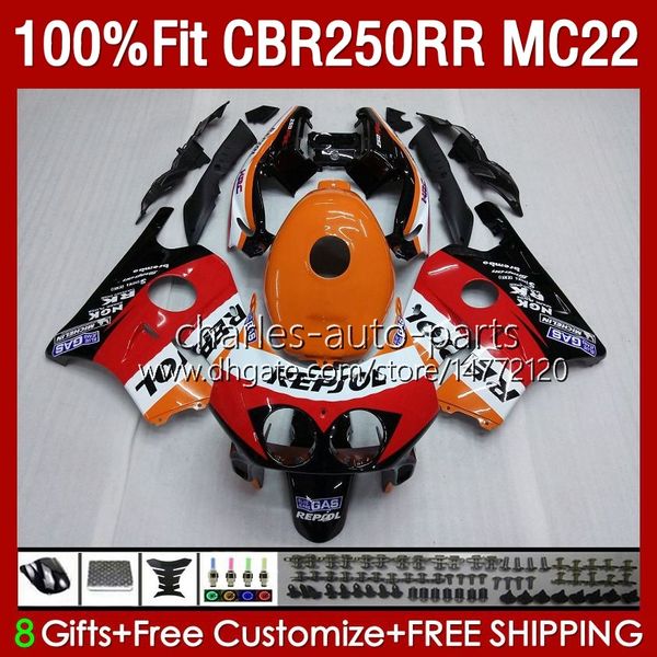 Iniezione Per HONDA CBR250 CBR 250RR 250 RR CC 90-99 131No.13 MC22 CBR250RR 90 91 92 93 94 95 96 97 98 99 250CC 1990 1991 1992 1995 1996 1997 1998 19 99 Carena Repsol arancione