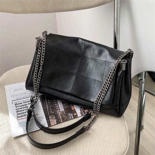 

women's tote s winter lady shoulder leather handbags large capacity shopper bag 220602