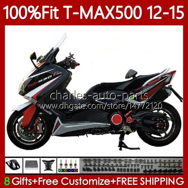 Yamaha için Siyah Silah Enjeksiyon Küfü Fairings Tmax-500 Max-500 T Max500 12-15 gövdeli 113No.1 Tmax Max 500 Tmax500 12 13 14 15 T-Max500 2013 2014 2015 OEM Gövde Vücut