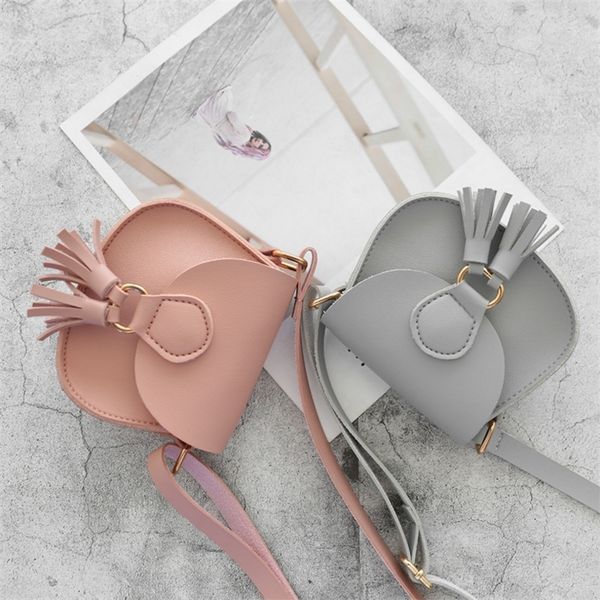 

fashion children girls tassel small shoulder bag kids sweet pu leather waist bag play travel portable bag crossbody handbags 220602