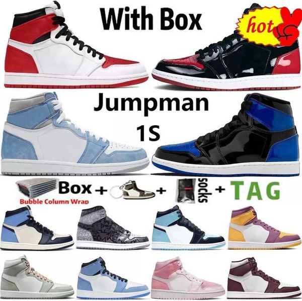 

1 royal patent 1s mens basketball shoes university blue heritage georgetown rebellionaire carbon fiber lucky green men sports women sneakers, Black