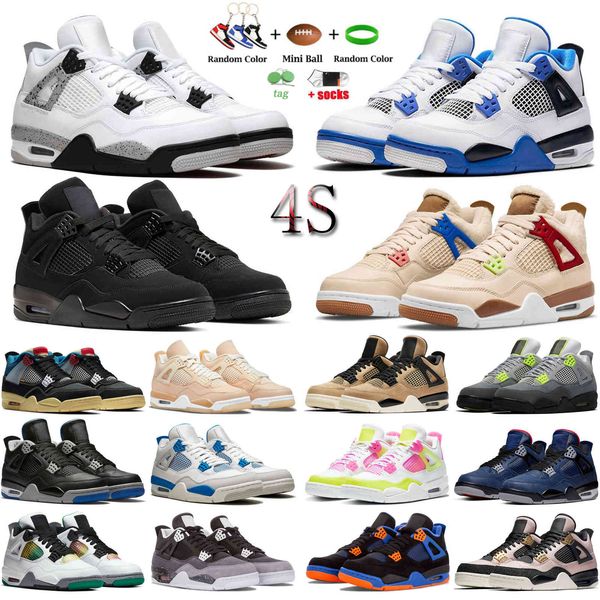 

men women basketball shoes 4 4s wild things white oreo bred red thunder pure money trainer sport shoe outdoor athletic sneaker