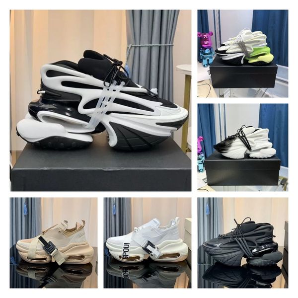 Hochwertige Designer-Männerschuhe OP94 Metall gestempelte Buchstaben Stil BBold Sneakers Luxus elastische High-Gang-Damenmode dicke Sohle Casual Bullet-Schuh