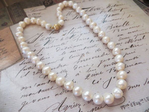 

authentic marine cultured pearl 10-11mm white pearl necklace 18 &quot, Silver