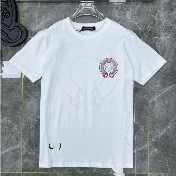 

luxury men's summer t shirts brand ch man t-shirt fashion women cross sanskrit tees letter horseshoe short sleeve designer tshirts boy, White;black