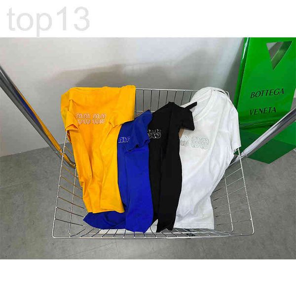 

women's t-shirt designer shenzhen nanyou high end women's clothing 2022 summer leisure short sleeve letter heavy industry beaded r, White
