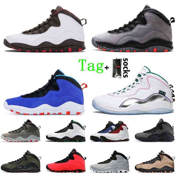 

women men jumpman 10 10s basketball shoes wings cement gs fusion red sneakers tinker racer blue westbrook class of seattle ovo white, White;red