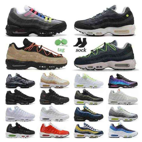 

2022 new 95 running shoes men women triple black white neon laser fuchsia red orbit bred 95s mens air trainers sports sneakers