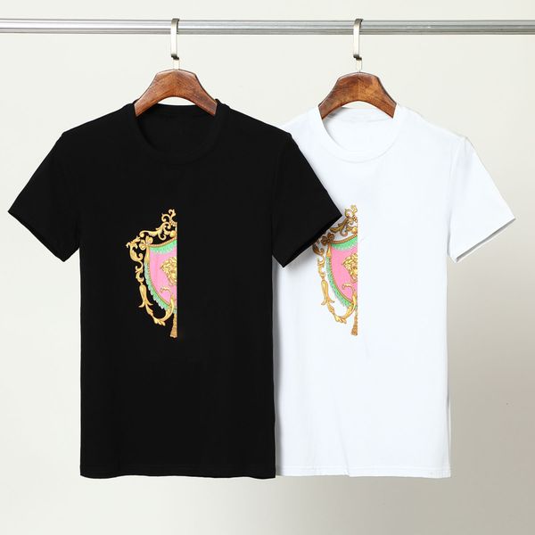 

mens designer t shirts fashion pure cotton breathable short tshirt quick dry round neck t-shirts luxury medusa for men clothing casual print, White;black