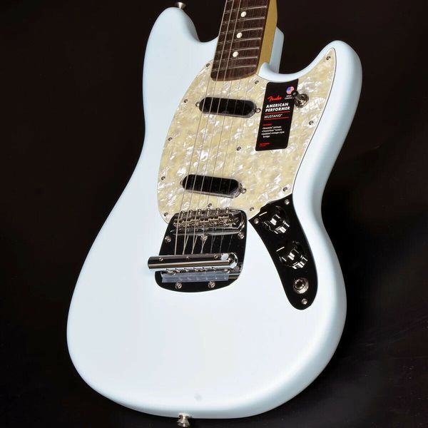 

performer mustang rosewood fingerboard satin sonic blue electric guitar