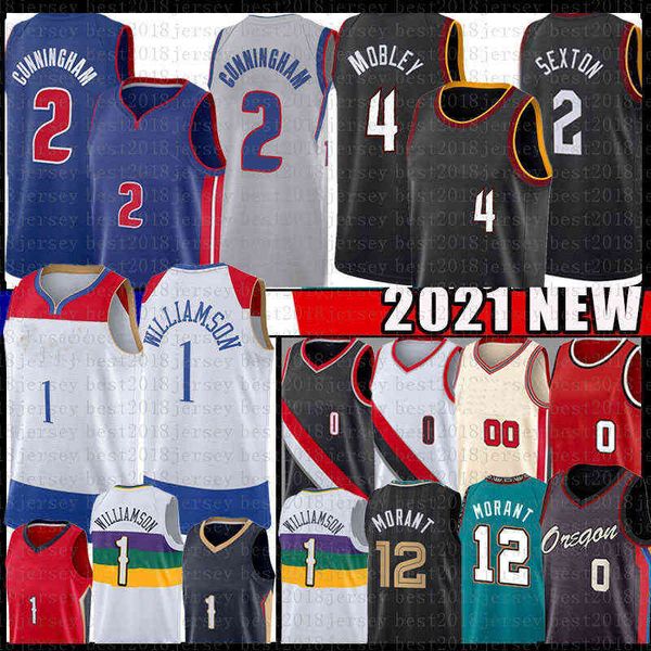 

zion cade cunningham williamson collin sexton basketball jersey 4 2 evan mobley grant hill isiah thomas dennis rodman jerseys, Black;red