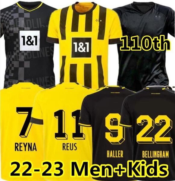 

22 23 110 th soccer jersey borussia haaland kamara haller 2022 2023 home away ootball shirt reus bellingham hummels reyna brandt dortmund me, Black;yellow