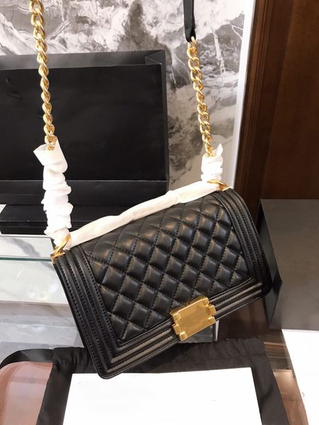

22ss luxury fashion bag vintage black gold women's quilted sheepskin classic flip bags braided handle with gold woven bag wallet large