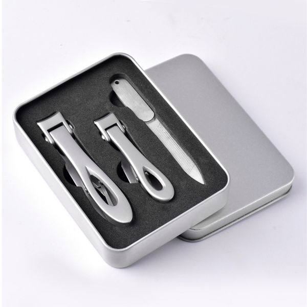 

3pcs set nail clippers stainless steel cutter toenail file manicure trimmer for thick s with box 220708