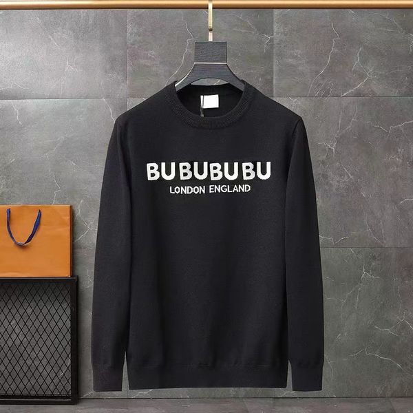 

autumn and winter crew neck knit sweater for men fashion black warm pullover cashmere sweaters long sleeve letter print thicken, White;black