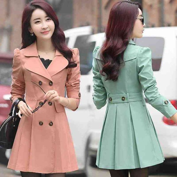

women's trench coats coat women in the korean version of spring and autumn 2021 tide all-match temperament t220811, Tan;black