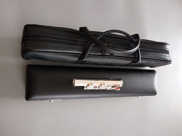 

new flute 17 key open music instrument 471h e-key c tune flute silver plated playing music with case