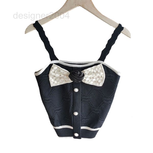 

women's t-shirt designer college style 2022 early autumn women's new bow shoulder strap straight neck ice silk knitted suspender 9, White