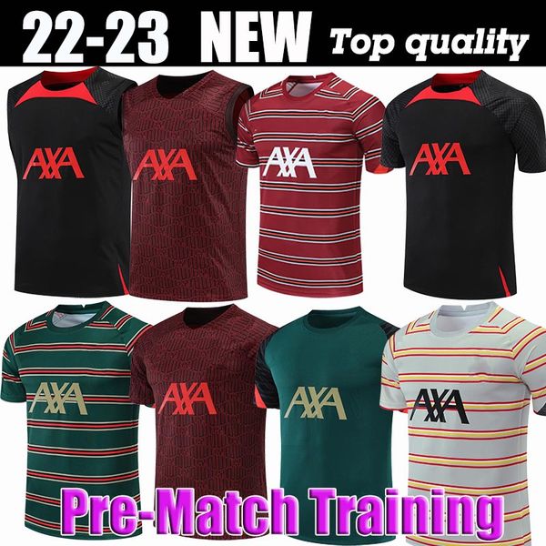 

pre-match training 22 23 season home away red soccer jerseys carvalho 2022 2023 mohamed diogo luis diaz football shirts men fabio alexander, Black