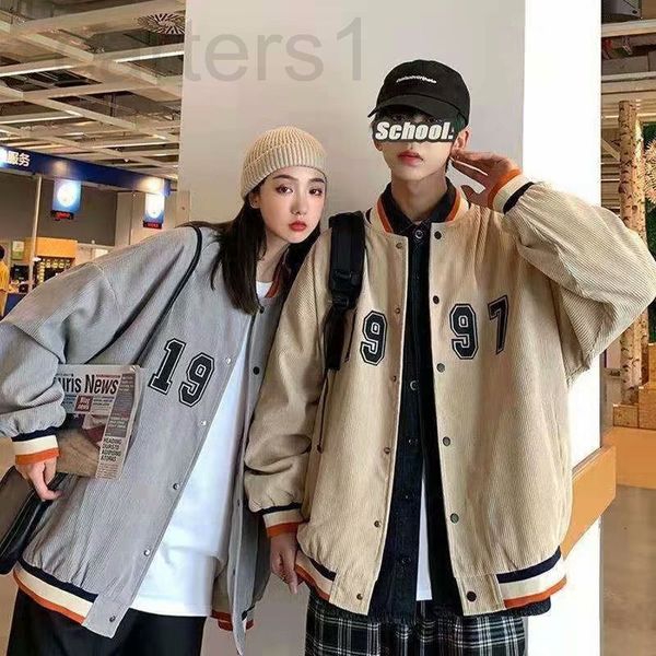 

women's jackets designer spring and autumn corduroy baseball suit couple jacket men's women's large size trend ins loose vers, Black;brown