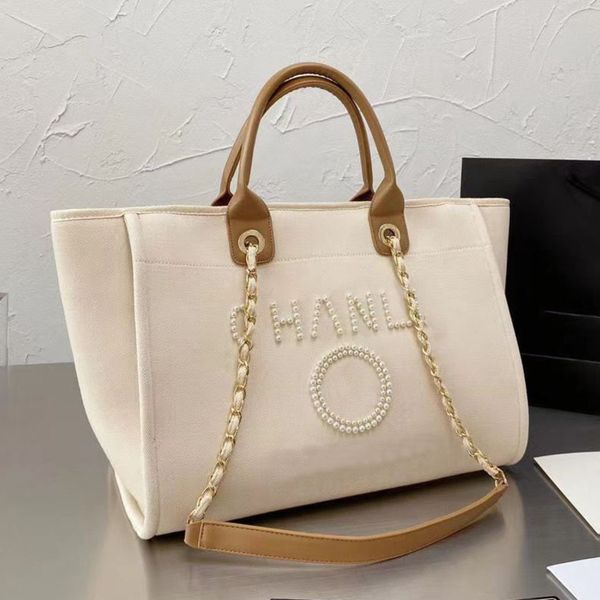 

fashion brand classic beach bags ch women handbags pearl evening bag designers female canvas portable high-capacity luxury trend big handbag, Black;red