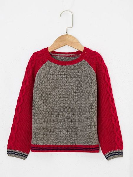 

toddler boys raglan sleeve striped trim sweater she02, Blue