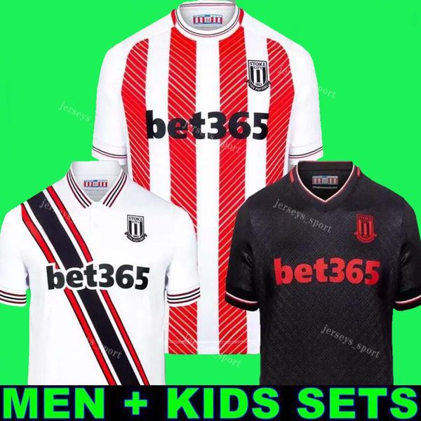 

22 23 stoke city mikel campbell soccer jerseys smith fletcher powell brown clucas home kits 2022 2023 baker men kids kit football shirts uni, Black;yellow