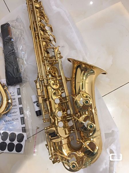 

875ex alto saxophone professional alto sax drop e gold with band mouth piece reed case